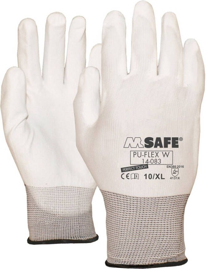 M-Safe Pu-Flex Werkhandschoen W 14-083 Wit Xl 11408310