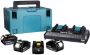 Makita Accessoires 18V Li-Ion accu starterset 197626-8 (4x BL1850B 5.0Ah) + duolader DC18RD in Mbox 197626-8 - Thumbnail 1