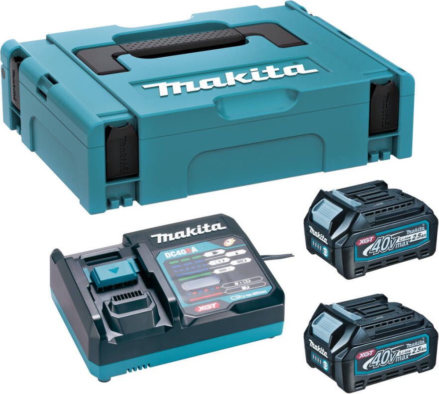 Makita 191J81-6 | Startset XGT | DC40RA 2xBL4025 | XGT 40V | oplader DC40RA | MBox 191J81-6