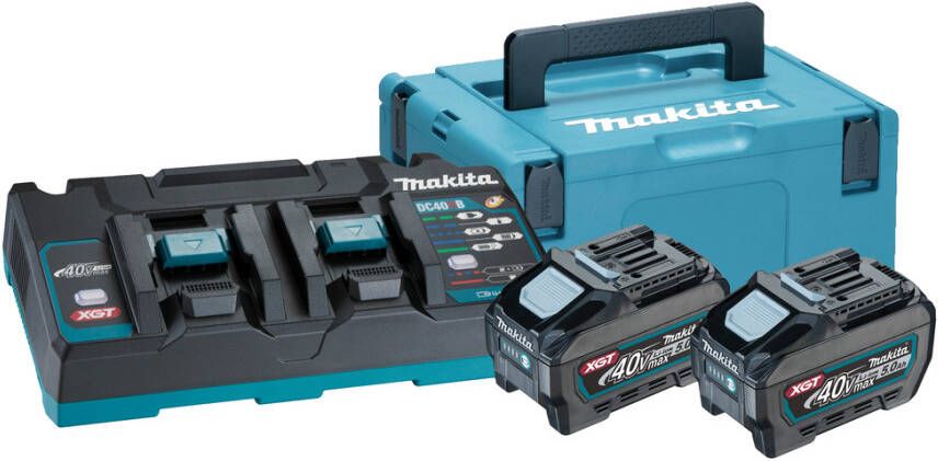 Makita 191U13-9 | Startset | XGT DC40RB Duolader + 2 x Accu BL4050F | 40V max | 5.0Ah in MBox 191U13-9