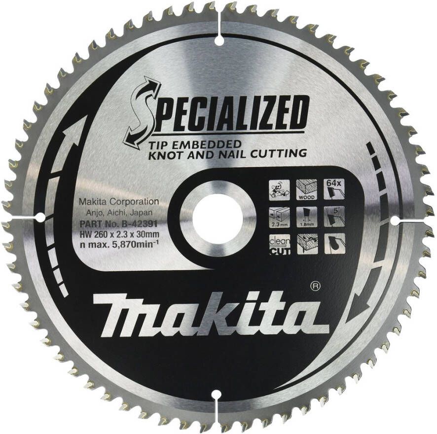 Makita Accessoires Afkortzaagblad Hout (noest spijker) B-42391