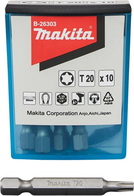 Makita Accessoires B-26303 | Schroefbit | T20x50mm | 10 stuks B-26303