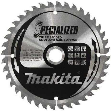 Makita Accessoires Cirkelzaagblad TipE 190x30x2.0 40T 23g B-33180