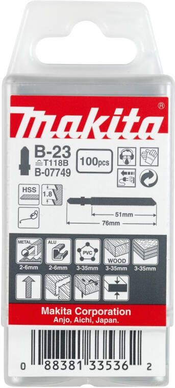 Makita Accessoires Decoupeerzaagblad B23 T118B | 100 stuks B-07749