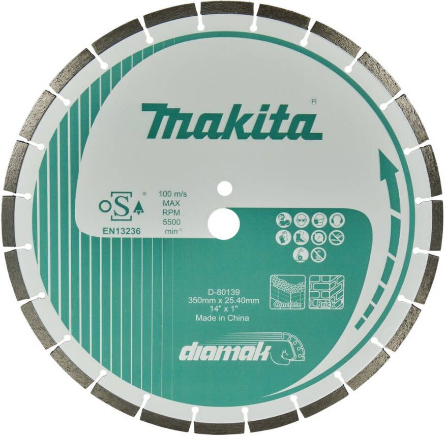 Makita Accessoires Diamantschijf Gesegmenteerd 350x25.4x3 2 mm D-80139