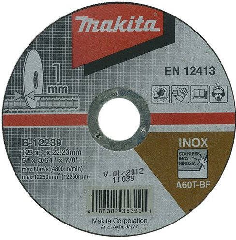 Makita Accessoires Doorslijpschijf rvs Diameter 125 mm 10 stuks B-12239