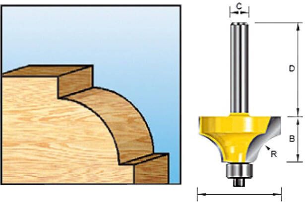 Makita Accessoires Kwartrondfrees+lag. HM R6 S8 D-11330