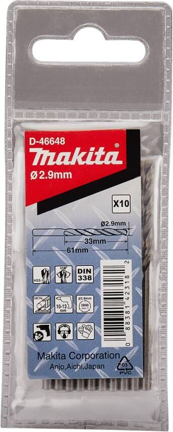 Makita Accessoires Metaalboor 2 9X61mm D-46648