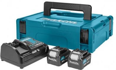 Makita Accessoires Power source kit: DC10SA lader + 2x BL1040B 10 8V Li-Ion schuifaccu 4 0Ah 197635-5 197636-5