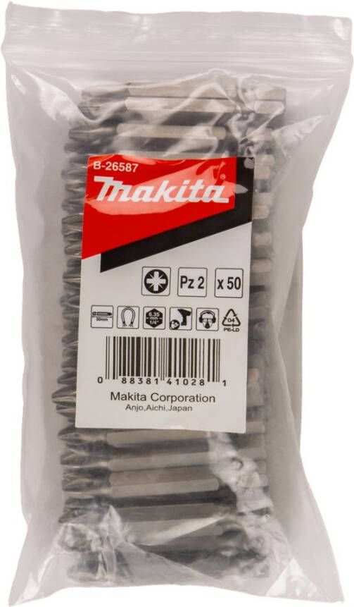 Makita B-26587 Schroefbit PZ2x50mm navul 50 stuks | Mtools