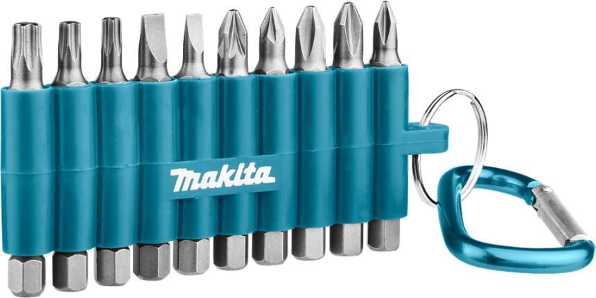 Makita D-65028 Schroefbitset 10-delig in rubberen houder | Mtools