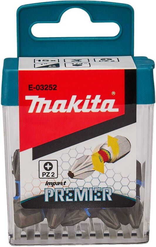 Makita E-03252 Slagschroefbits PZ2x25mm (15 stuks) | Mtools