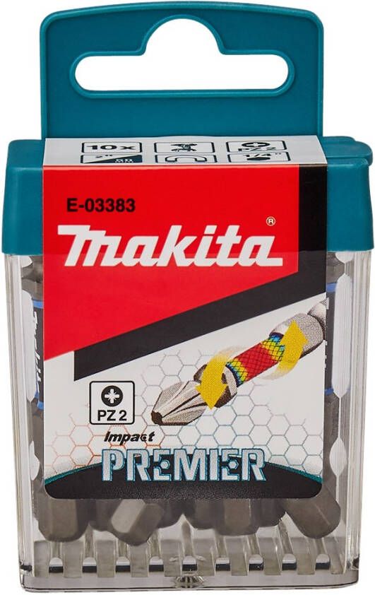 Makita E-03383 Slagschroefbit PZ2x50mm (10 stuks) | Mtools