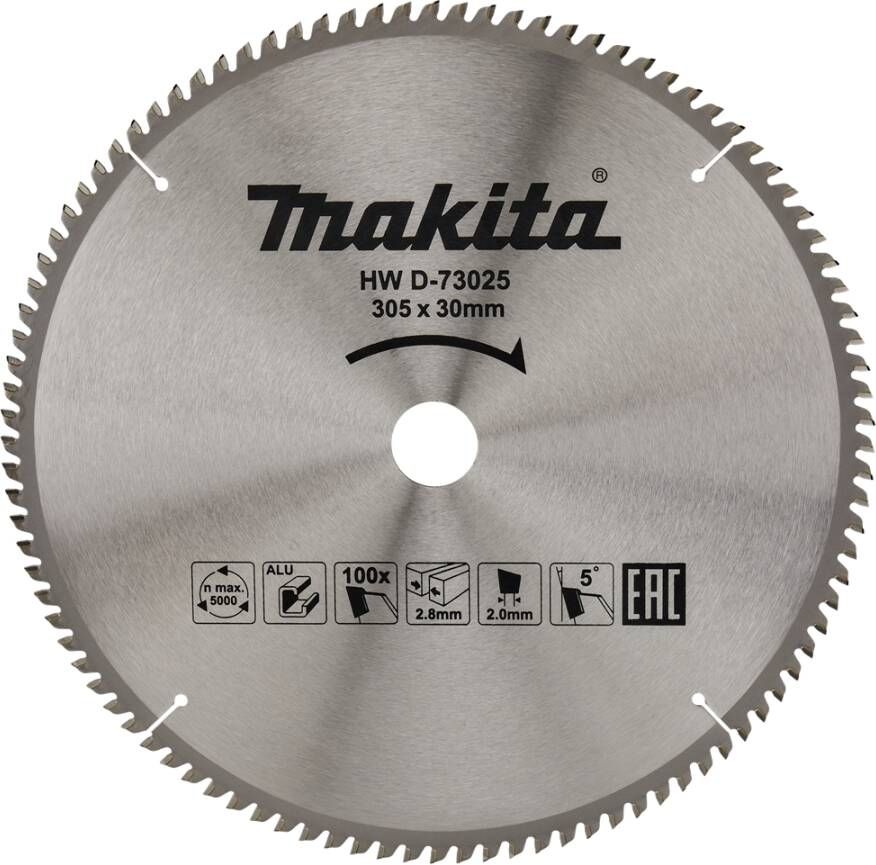 Makita Accessoires Afkortzaagblad Aluminium | Standaard 305x30x2 8 100T 5g D-73025