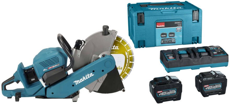 Makita CE002GL204X | XGT 2x40 V Max Doorslijper 355mm | 2 x 8.0 Ah accu + duo snellader | met AWS zender | In Mbox CE002GL204X