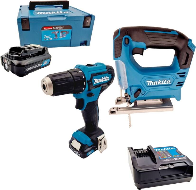 Makita CLX237SAJ 12v CXT set | DF333DZ accuboormachine + JV101DZ accu decoupeerzaag 2 x BL1021B in M-box