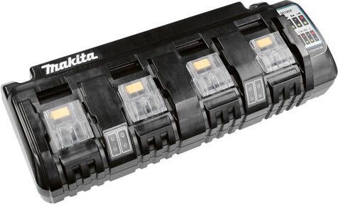 Makita DC18SF Oplader met 4 poorten welke 2 accu&apos;s tegelijk oplaadt