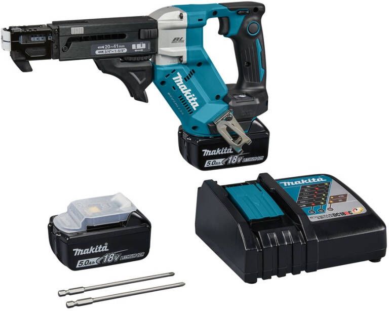 Makita DFR452RTJ | 18 V | Schroefautomaat | 20-41 mm | 5 0 Ah accu (2 st) | snellader in Mbox DFR452RTJ