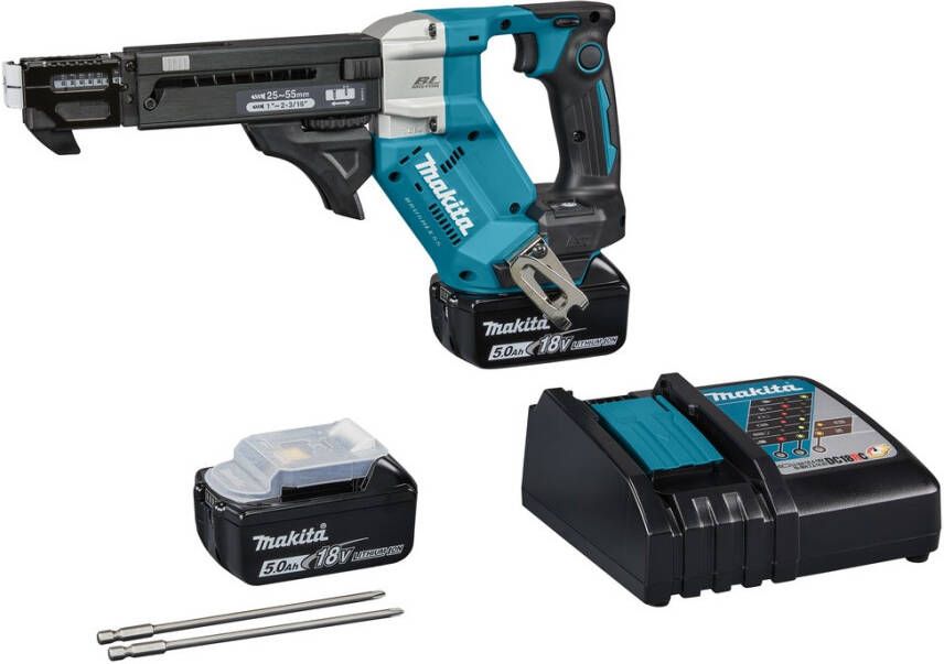 Makita DFR551RTJ | 18 V | Schroefautomaat | 25-55 mm | 5 0 Ah (2 st) | Snellader | in Mbox DFR551RTJ