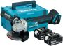 Makita DGA506RTJ 18v Haakse slijper 125mm 5 0Ah accu (2 st) snellader Mbox met vastzetschakelaar - Thumbnail 1