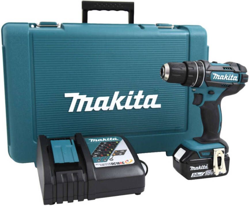 Makita DHP482RF 18V (Klop)boor-schroefmachine 3.0Ah geleverd met 1 accu