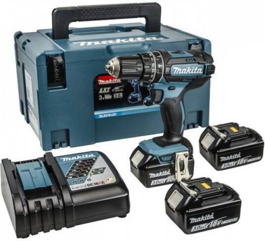 Makita DHP482RF3J 18V (Klop)boor-schroefmachine 3.0Ah + 3e accu