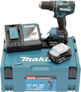 Makita DHP485RTJ 18v Klopboor- en schroefmachine brushless 5 0 Ah accu (2 st) snellader Mbox