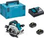 Makita DHS660RTJ 18 V Cirkelzaag 165 mm 5 0 Ah accu (2 st) snellader Mbox - Thumbnail 1