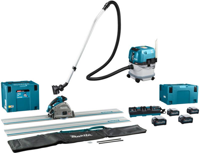 Makita DK0195G201 | 40 V Max AWS Combiset | SP001G Invalcirkelzaag | VC004G Stofzuiger