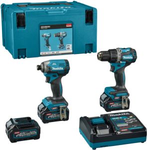 Makita DK0198G201 | 40 V Max Combset boren en (slag)schroeven | 3 x 2.5 Ah accu + Snellader