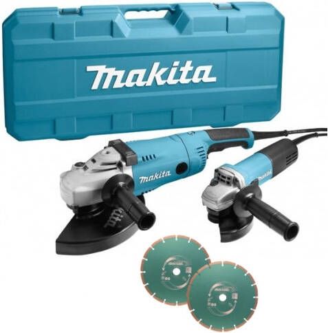 Makita DK1163GX Haakse slijper set GA9020 + 9558 | + diamantschijven DK1163GX