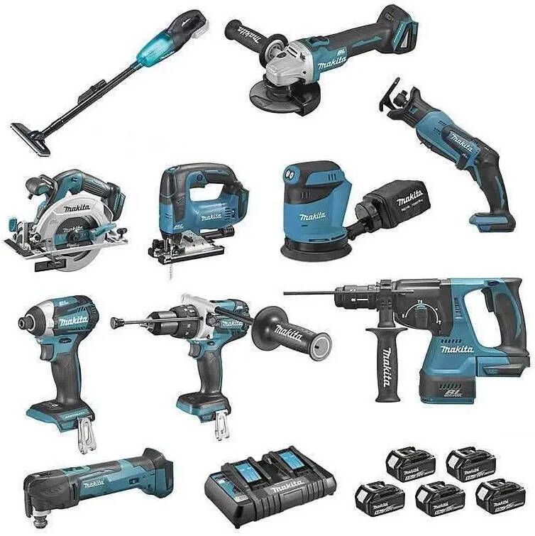 Makita DLX1011PTJ Accu combopack LXT 18v 10 delig met 5x 5.0Ah accu&apos;s