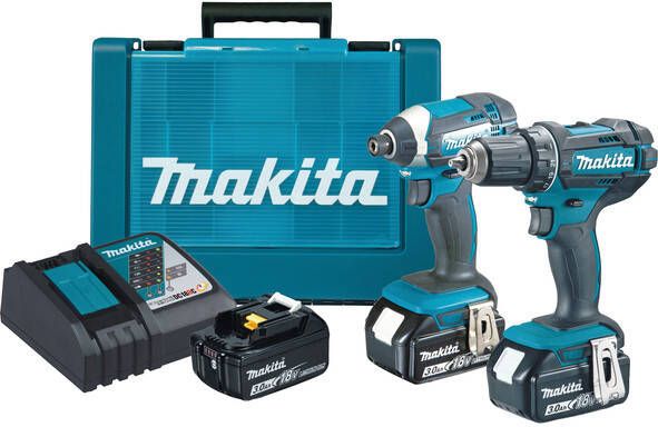 Makita DLX2127X1 Combiset DDF482 18v Boor- schroefmachine + DTD152 slagschroevendraaier 3 0 Ah accu (3 st) snellader in koffer