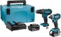 Makita DLX2131TJ 18V combiset DHP482 accu klopboormachine + DTD152 slagschroevendraaier (2x 5.0Ah accu) in Mbox - Thumbnail 2