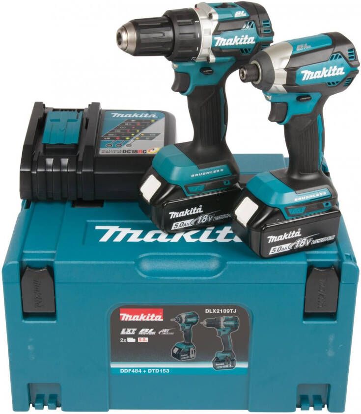 Makita DLX2289ZJ combiset (bodies) DDF485 18v Boor- en schroefmachine + DTD153 Accu slagschroevendraaier | zonder accu&apos;s en lader