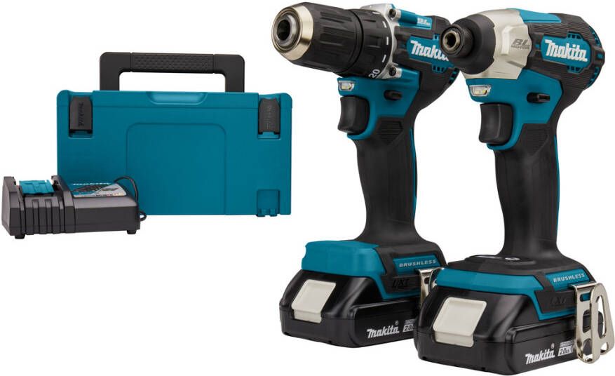 Makita DLX2423AJ | Combopack | DDF487 Accuboor + DTD157 Slagschroevendraaier | 18V | 2 0 AH | Li-ion | Set