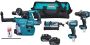 Makita DLX3154TX1 | Combiset | 18 V | allround tot zwaar boor-en schroefwerk | Set | DDF486 DTD153 DHR243 | Snellader | in Tas DLX3154TX1 - Thumbnail 1