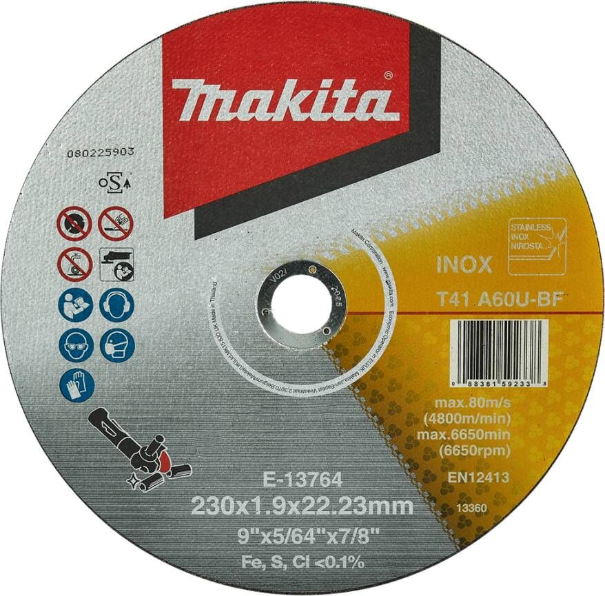Makita Accessoires Doorslijpschijf RVS 230 mm E-13764