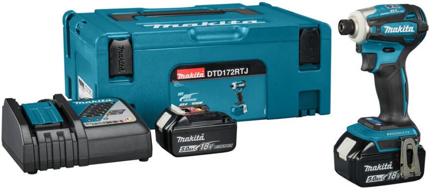 Makita DTD172RTJ | Accu Slagschroevendraaier | 18V | 2 x 5 0 Ah accu + snellader | In Mbox DTD172RTJ