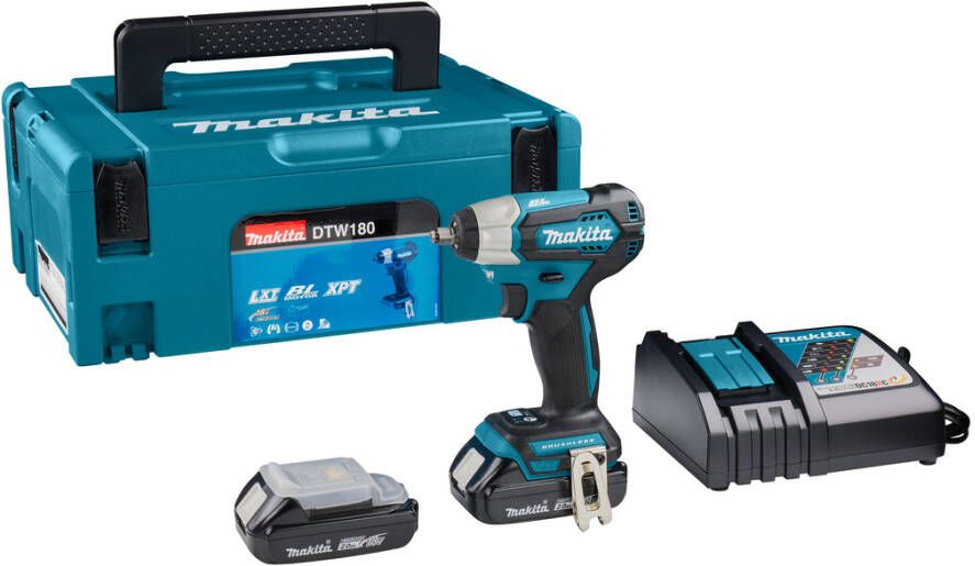 Makita DTW180RAJ | 18V | Accu Slagmoersleutel | 2 x 2.0 Ah accu + snellader | In Mbox