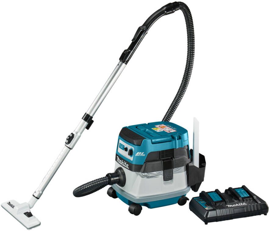 Makita DVC865LTX3 Accu Stofzuiger | Nat en droog | 2 x 5 0 Ah accu + duo snellader | In doos