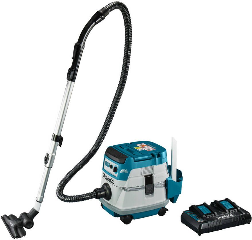 Makita DVC866LTX1 Accu Stofzuiger | 2 x 18V | 2 x 5 0 Ah accu + duo snellader | In doos DVC866LTX1