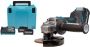 Makita GA008GM201 40 V Max Haakse slijper 125 mm 4 0 Ah accu (2 st) lader Mbox - Thumbnail 3