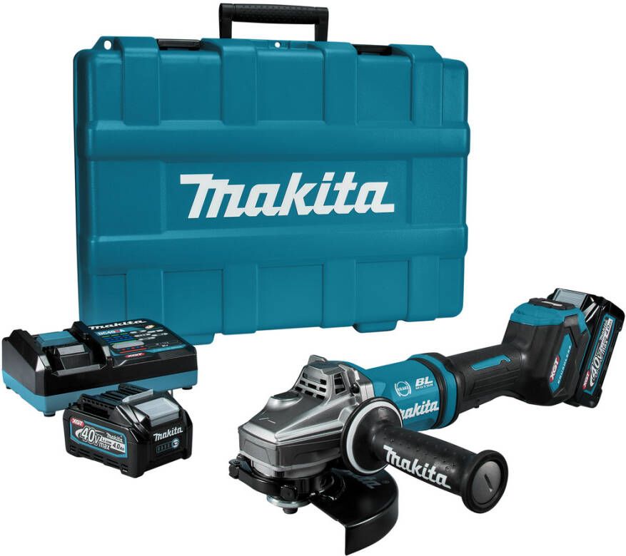 Makita GA037GM203 | 40 V Max | Haakse slijper | 180 mm | Set | met veiligheidsschakelaar