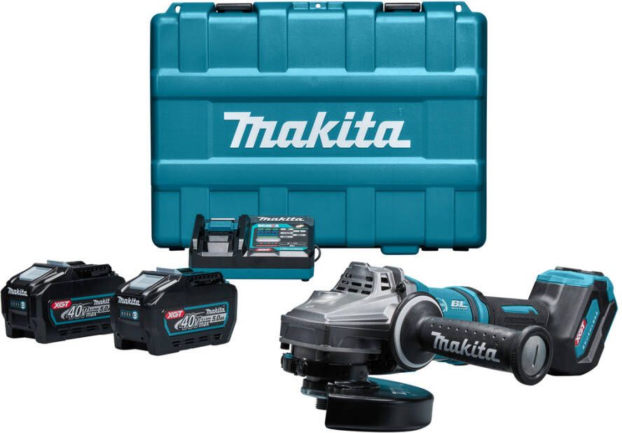 Makita GA037GT203 | Accu Haakse Slijper | 180 mm | 40V max | 5.0Ah | met veiligheidsschakelaar