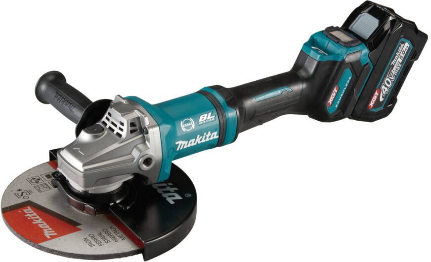 Makita GA038GT203 | Accu Haakse Slijper | 230mm | 40V max | 5.0Ah | met veiligheidsschakelaar GA038GT203