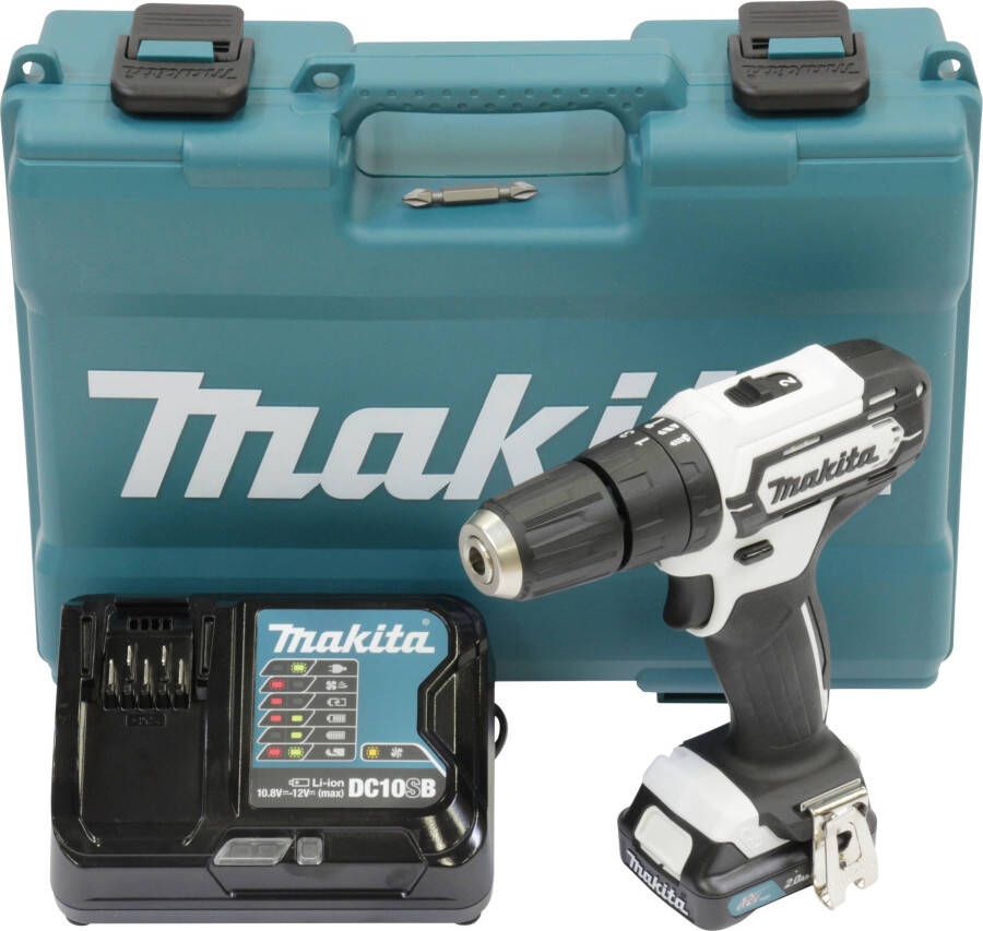 Makita HP333DSAW klopboor- schroefmachine (wit) | 12V max 1x Akku 2.0Ah Li-ion HP333DSAW