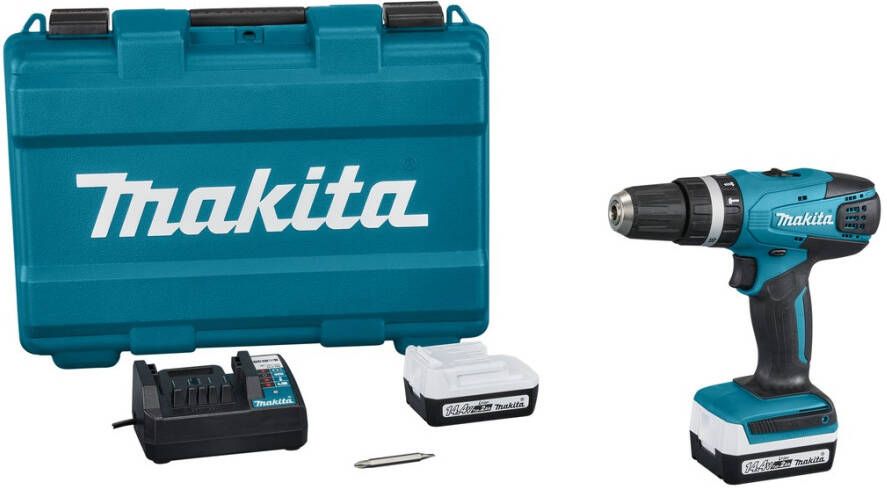 Makita HP347D002 | 14 4 V | Klopboor- schroefmachine | 2 0 Ah accu (2 st) | lader | in kunststof koffer HP347D002