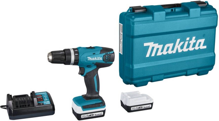 Makita HP347DWAE | 14 4 V | Klopboor- schroefmachine | 2 0 Ah accu (2 st) | lader | in kunststof koffer HP347DWAE