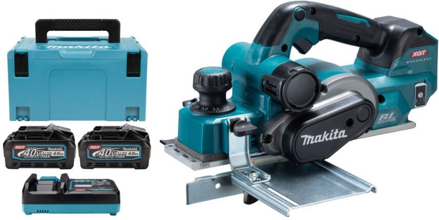 Makita KP001GM202 | 40V Max | Accu Schaafmachine | 82 mm | 4 0 Ah accu (2 st) | snellader | AWS zender | in Mbox KP001GM202